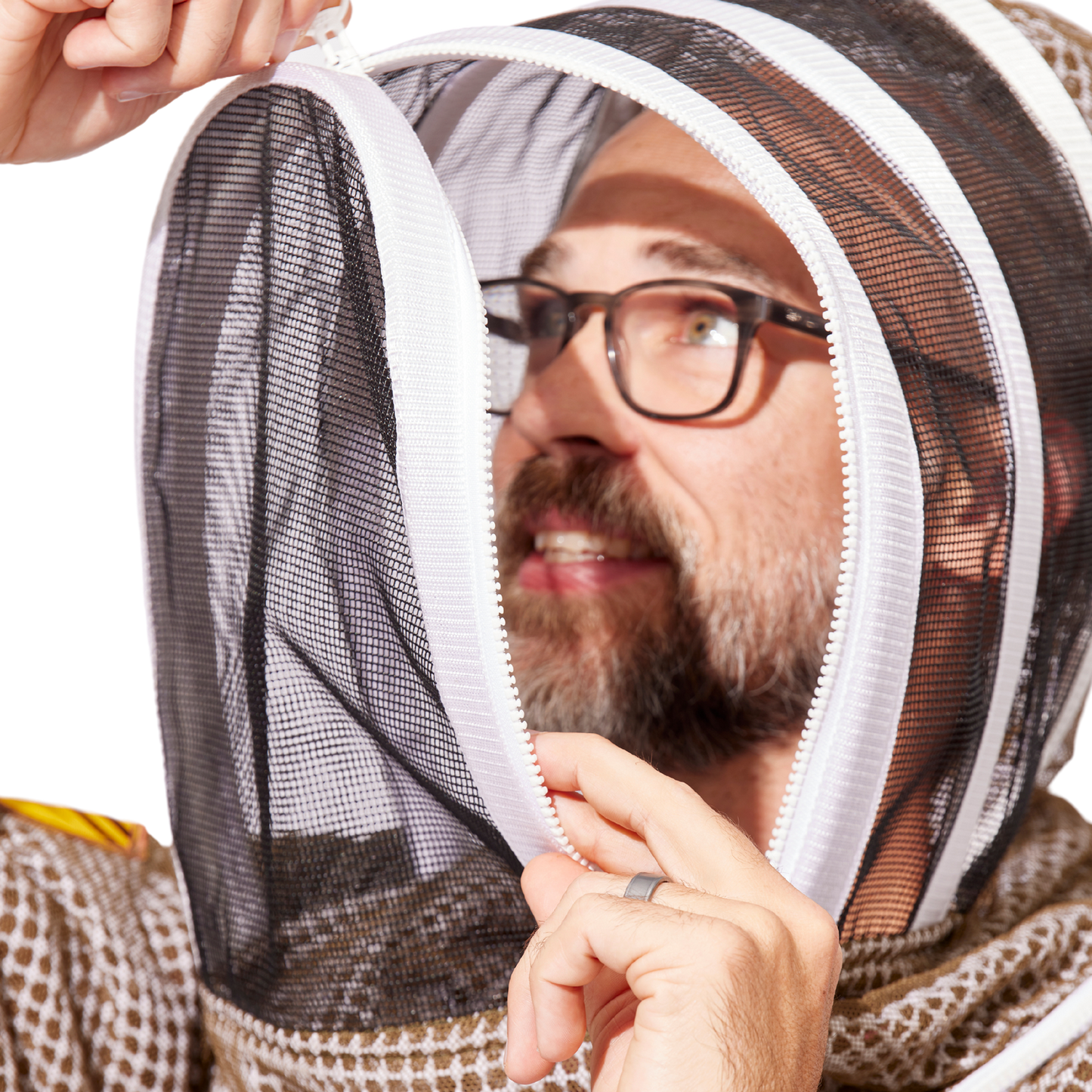 Round replacement beekeeping suit veil opening zipper