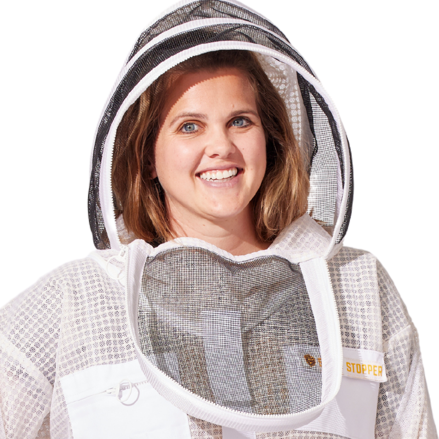Round replacement beekeeping suit veil front view