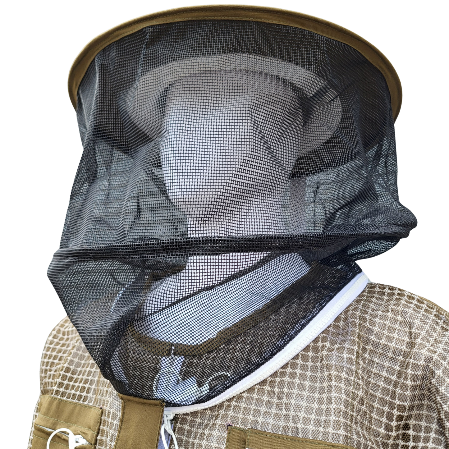 Round replacement beekeeping suit veil features