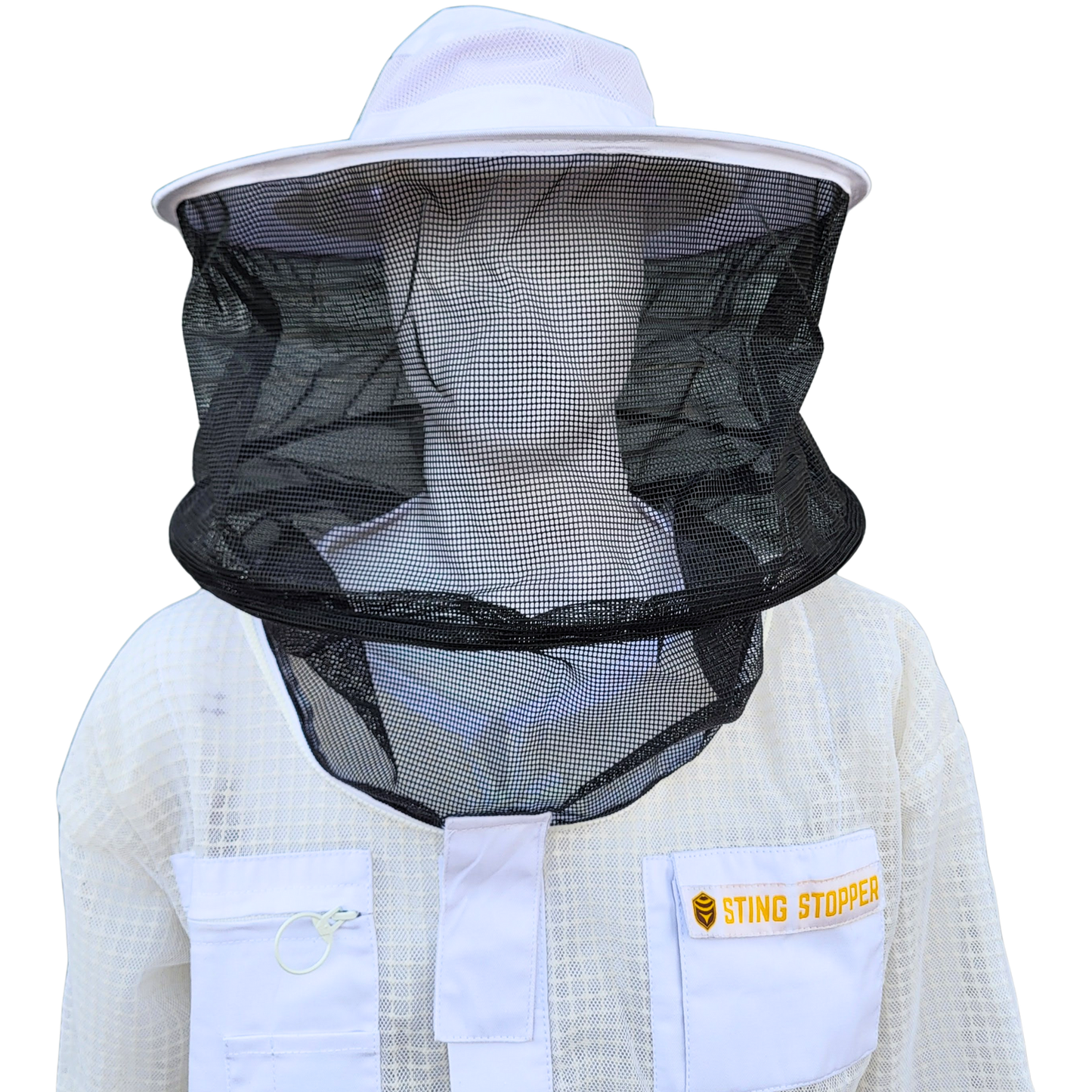 Round replacement beekeeping suit veil features