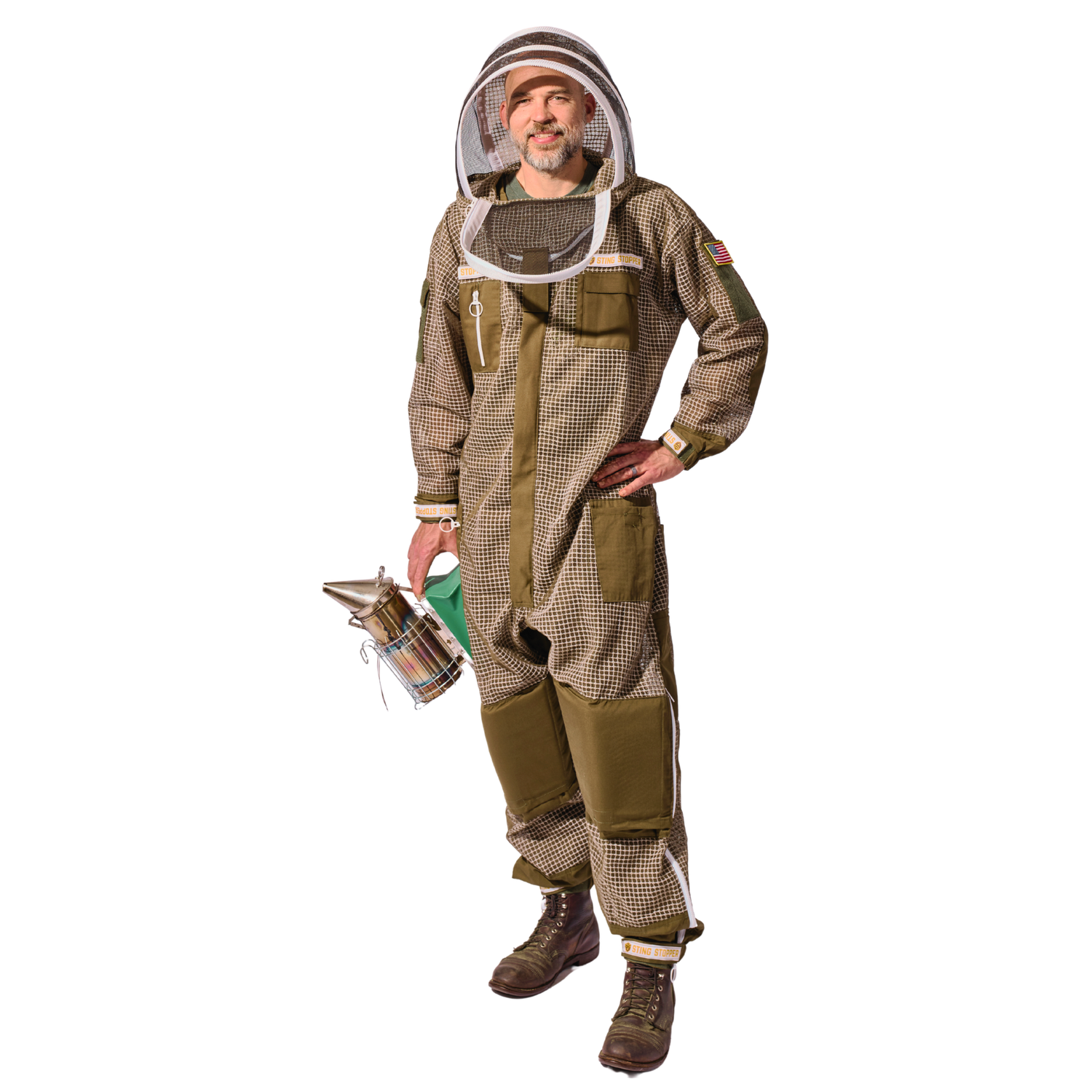 Sting Stopper ventilated beekeeping suit  olive green