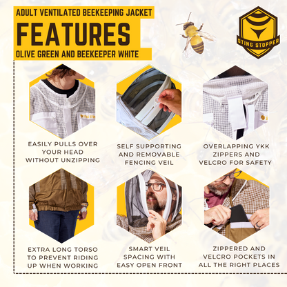 Professional Three Layer Ventilated Beekeeping Jacket