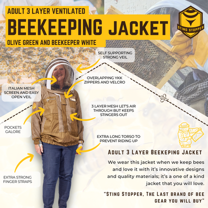 Professional Three Layer Ventilated Beekeeping Jacket