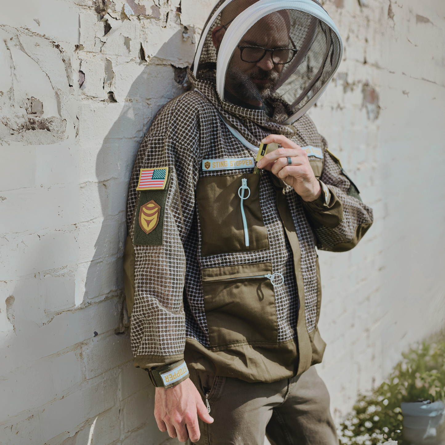 Professional Triple Layer Ventilated Beekeeping Suit Front View
