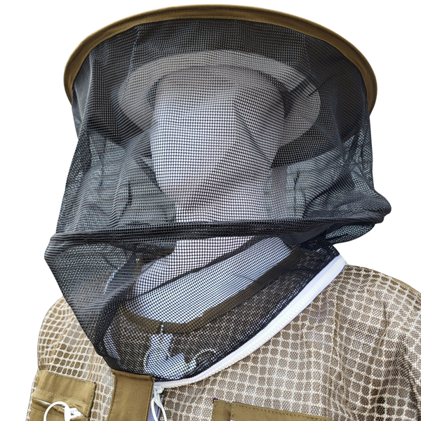 Round replacement beekeeping suit veil features