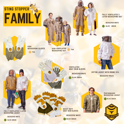 Ventilated Goat Skin Beekeeping Gloves