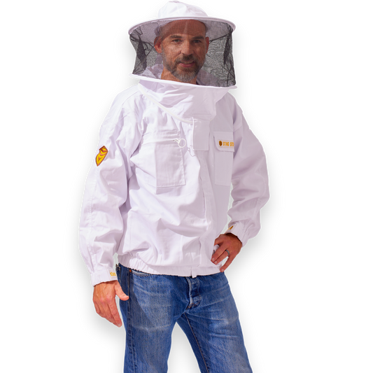Classic Cotton Beekeeping Jacket with Round Veil